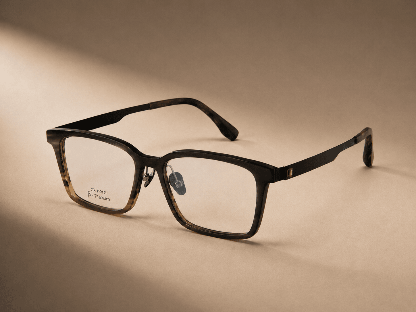 Strata optical frame viewed with both temples open