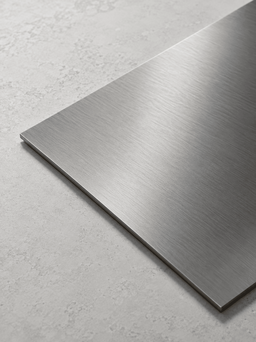 Brushed titanium sheet material sample